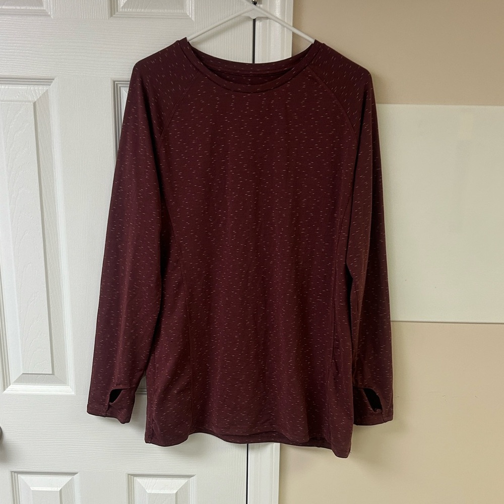 Women's Maroon Long Sleeve Top
